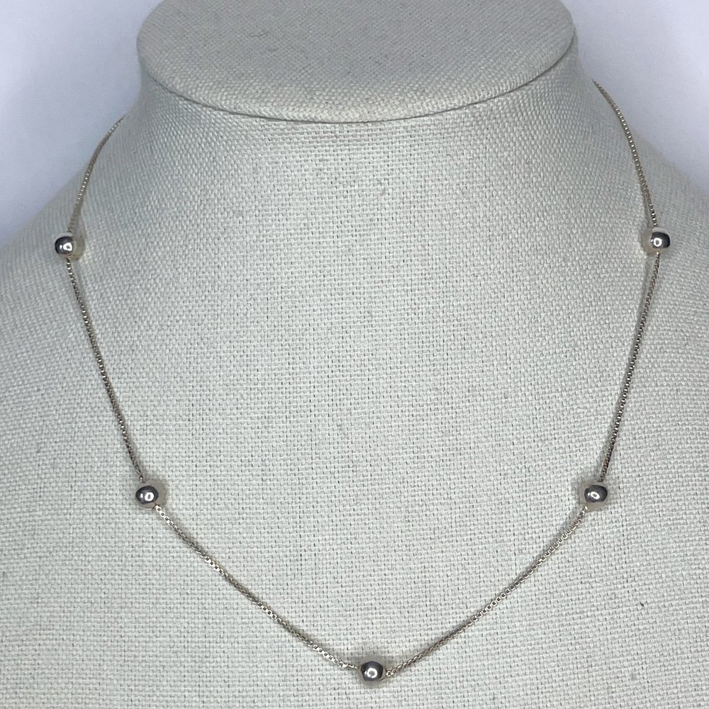 925 Sterling Silver "Ball" Box Chain Necklace